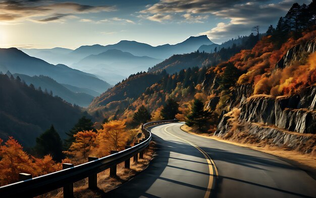 View of A romantic Blue Ridge Highway in a North Carolina Nikon style