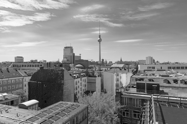 Photo view over the roofs to the tv tower