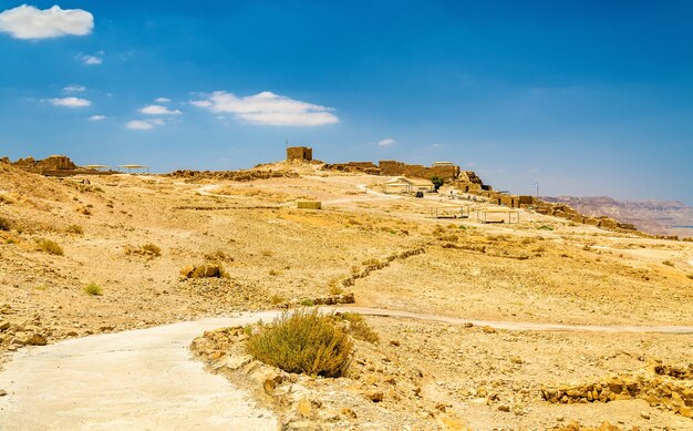 View on the ruins of the Masada fortress - the Judaean Desert, Israel