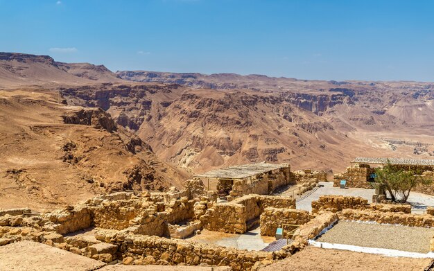 View on the ruins of the Masada fortress - the Judaean Desert, Israel