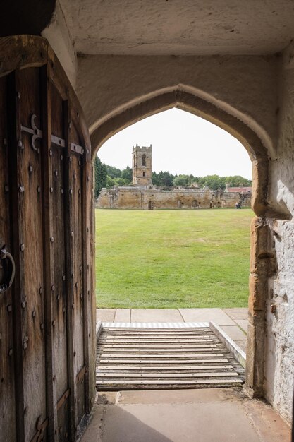 View of ruins of mount grace priory from the monks cell