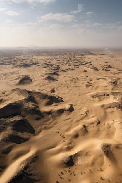 A view of the sahara desert from a plane.