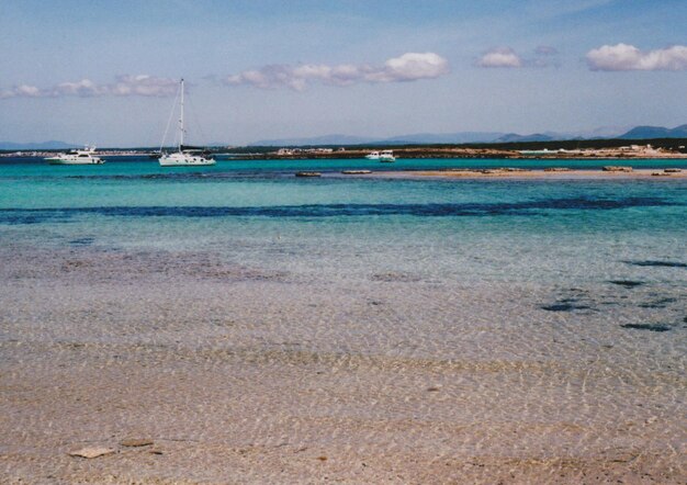 View of sailboat in sea