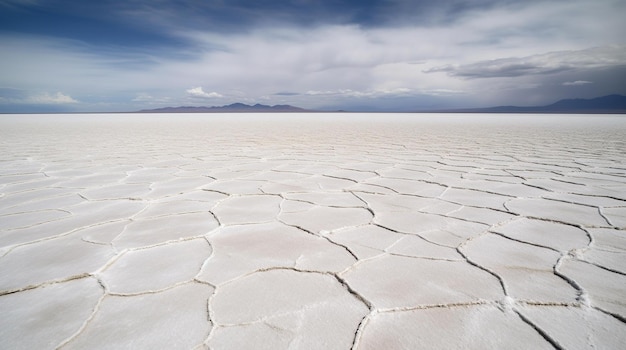 A view of the salt flats in the mojave desert.