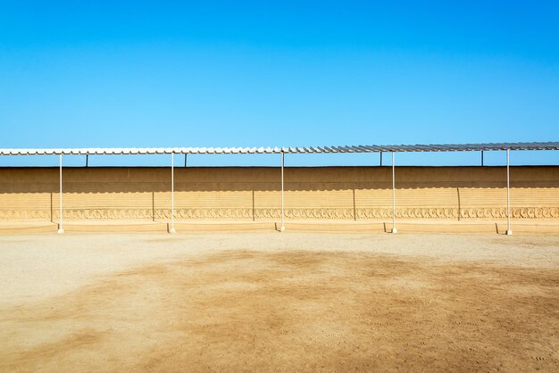 Photo view of sand against clear sky