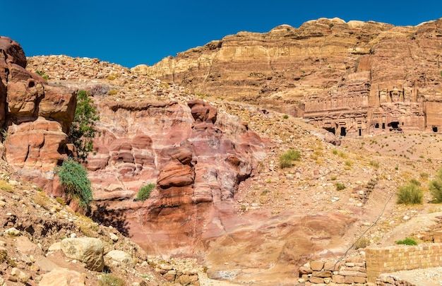 View of sandstone rocks at Petra - Jordan