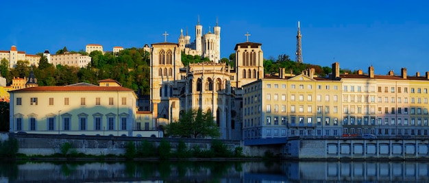 View of Saone river in the morning