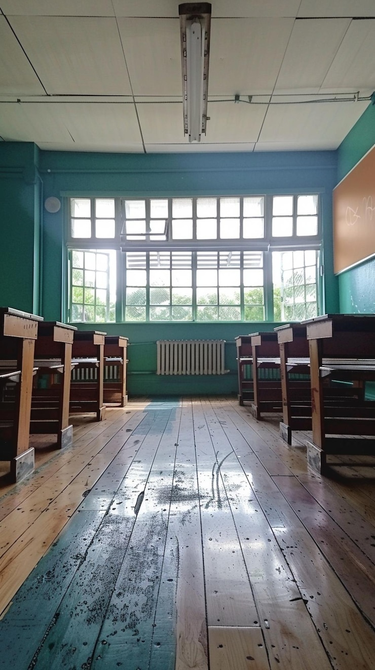 Photo view of school classroom