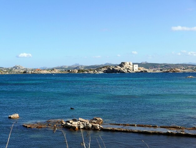 View of sea against blue sky