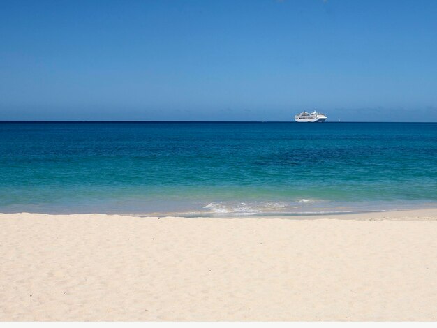 View of sea against blue sky