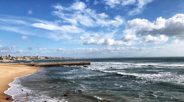 View of sea against cloudy sky