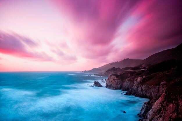 View of sea against cloudy sky