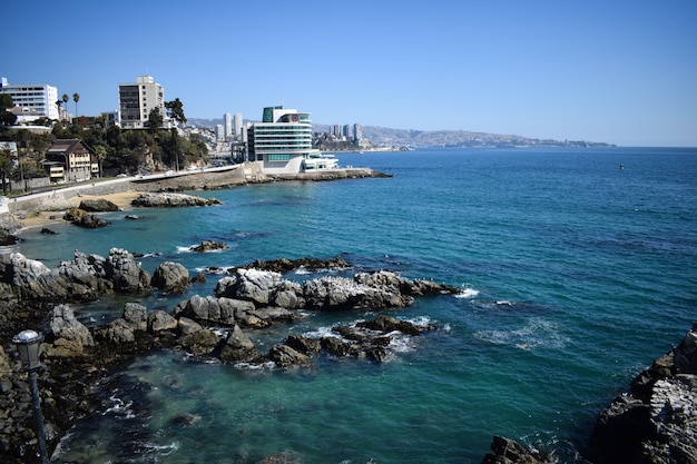 Vista sul mare e sulla città di vina del mar chile