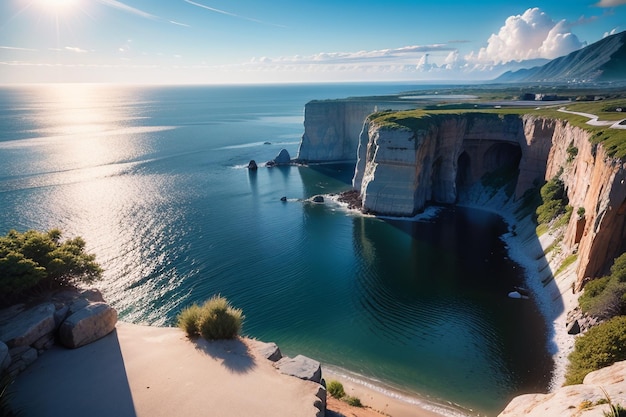 A view of the sea from the cliffs of la cortez