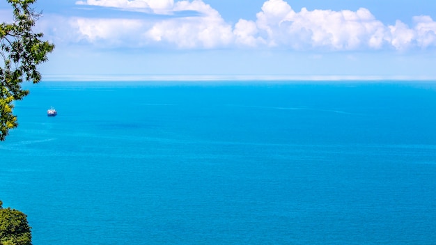 View of sea from the height of the mountain