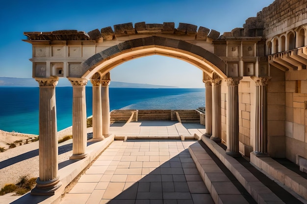 A view of the sea from the palace of the dead