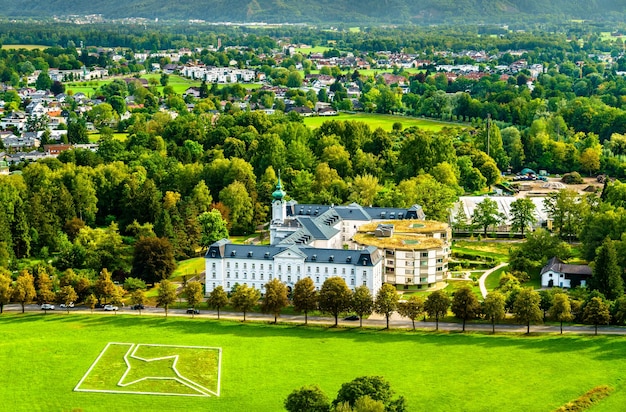 View on seniorenheim nonntal from hohensalzburg castle in salzburg austria