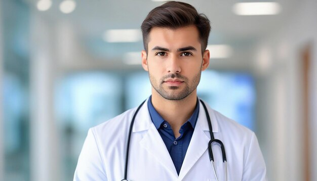 Photo view of serious doctor