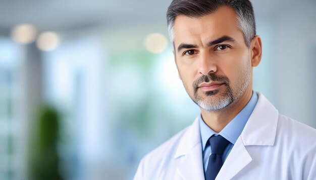 View of serious doctor