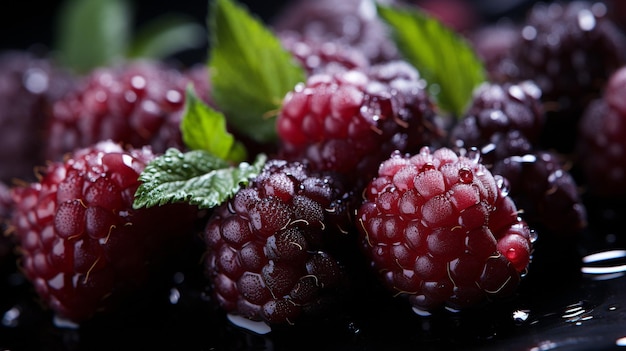 View showing the finer points on a frozen blackberryxA