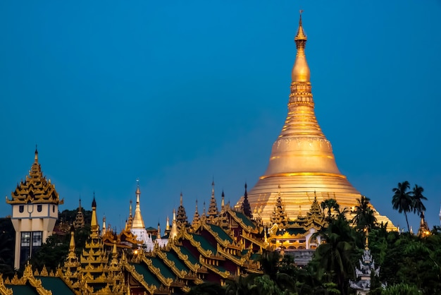 View of Shwedagon Pagoda Beautiful in Yangon, Myanmar