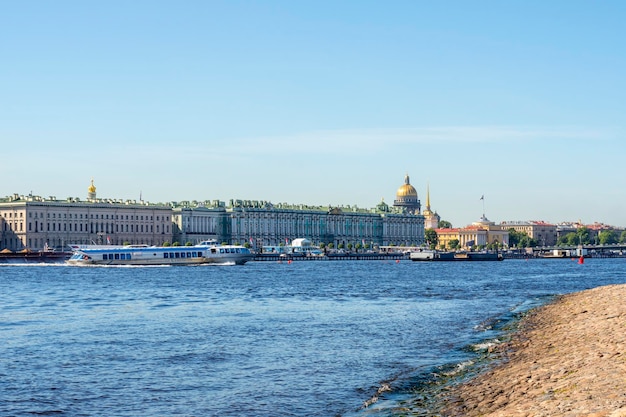 View of the sights Winter Palace St Isaac's Cathedral Admiralty of St Petersburg in summer Russia