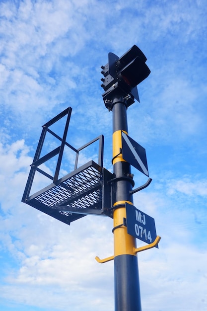 A View of the Signaling Lights on the Railroad Be Careful