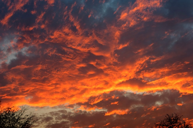 空と夕焼けの雲