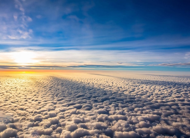 A view of the sky from above the clouds