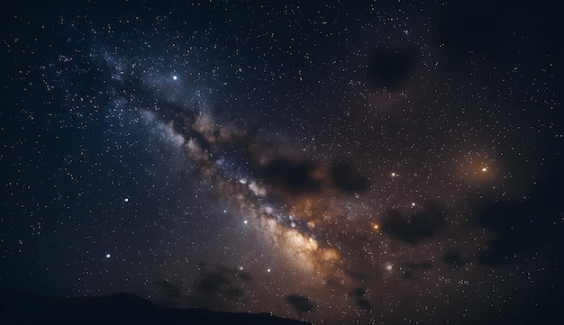 The view of the sky at night is filled with stars generative ai