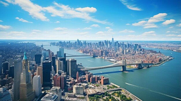 a view of the skyline from the air