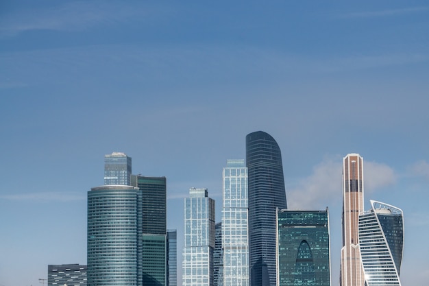 The view at the skyscapers of Moscow City business centers