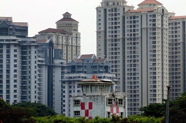 View of skyscrapers in city