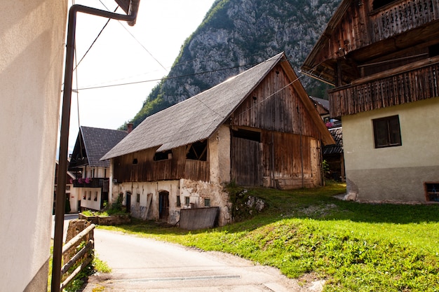 View of Slovenian chalet in Stara Fuzina, Slovenia