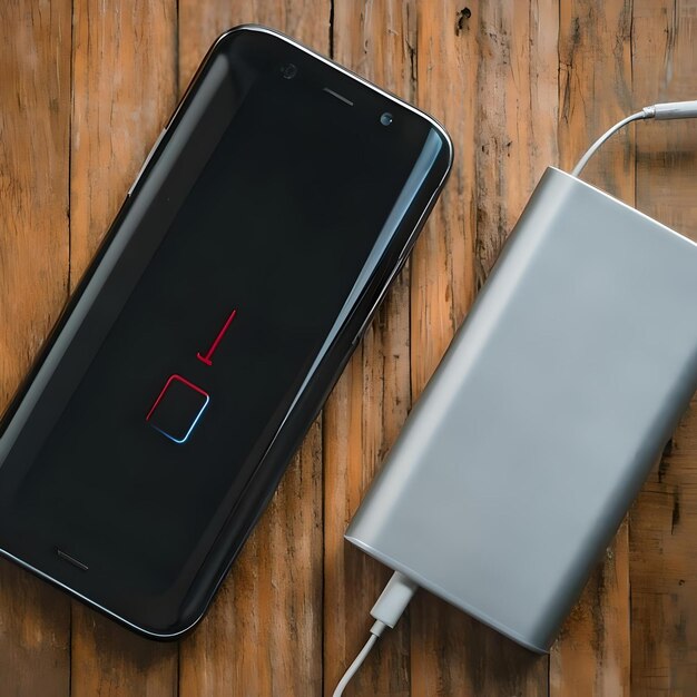 Photo view of smartphone and power bank