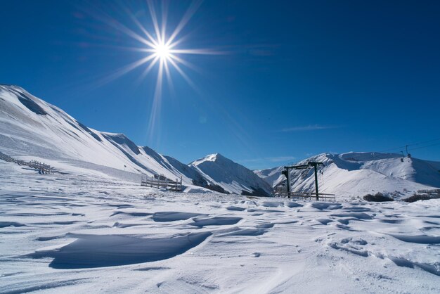 View of snowcapped mountain