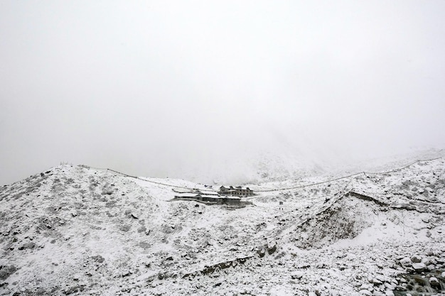 View of snowcapped mountains against sky