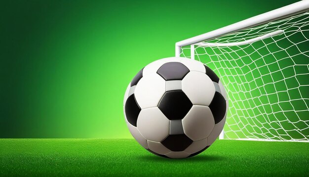 View of soccer ball on the field grass