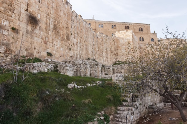 View of the south wall of the old city of Jerusalem