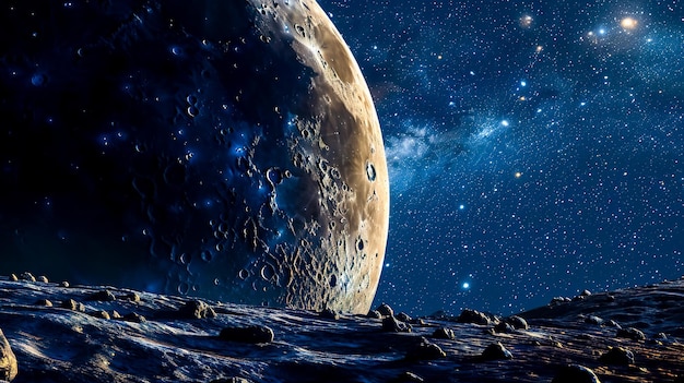 A view of space from the moon Space landscapes