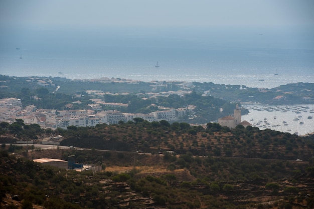 View of the Spanish resort town of Cadaques from afar.