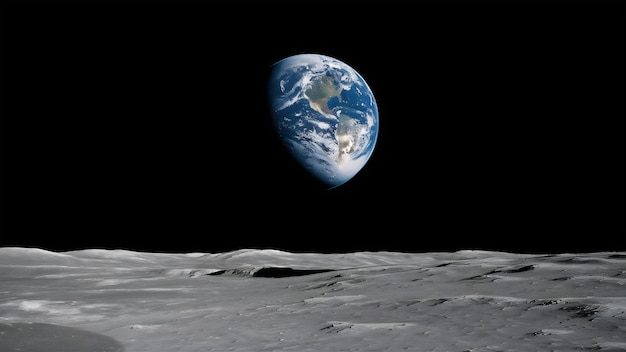 Photo view of the spase from the moon