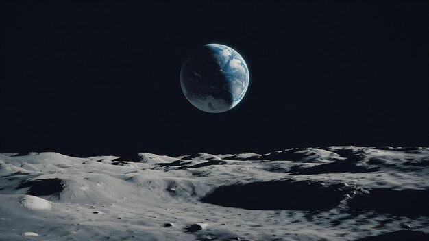 Photo view of the spase from the moon