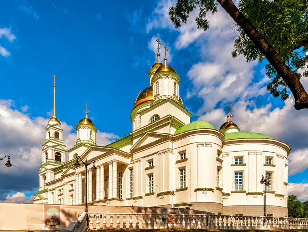 View of the Spassky Cathedral in the city of Penza from the observation deck