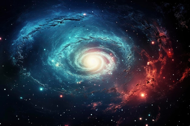 Вид спиральной галактики, виденный из глубины космоса
