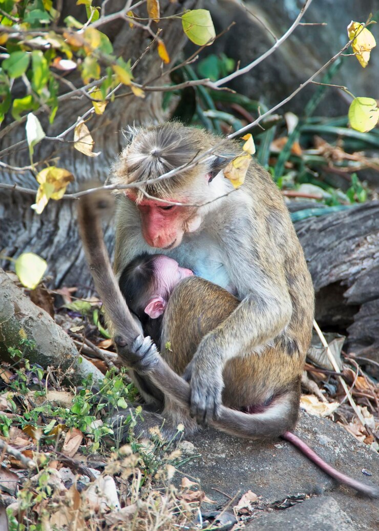 Photo view of squirrel eating plant