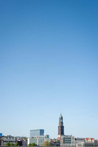 View at St Michaelis a famous church in Hamburg.