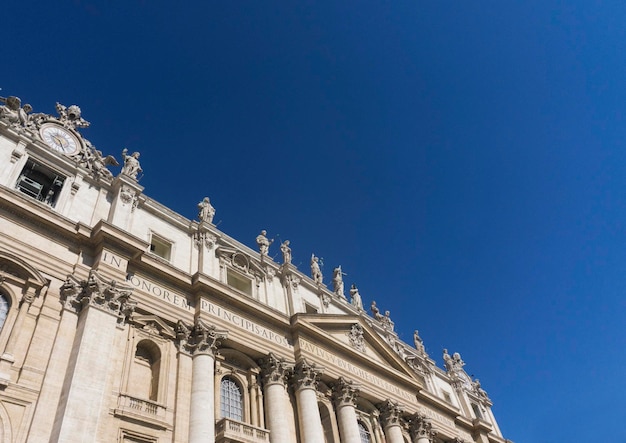 View of St Peter's basilica in Vatican City Rome Italy