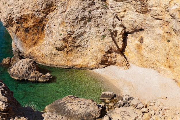 View of the Stara Baska beach during the summer time, Krk island