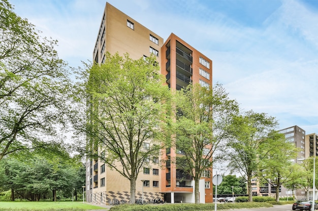 View of stylish building